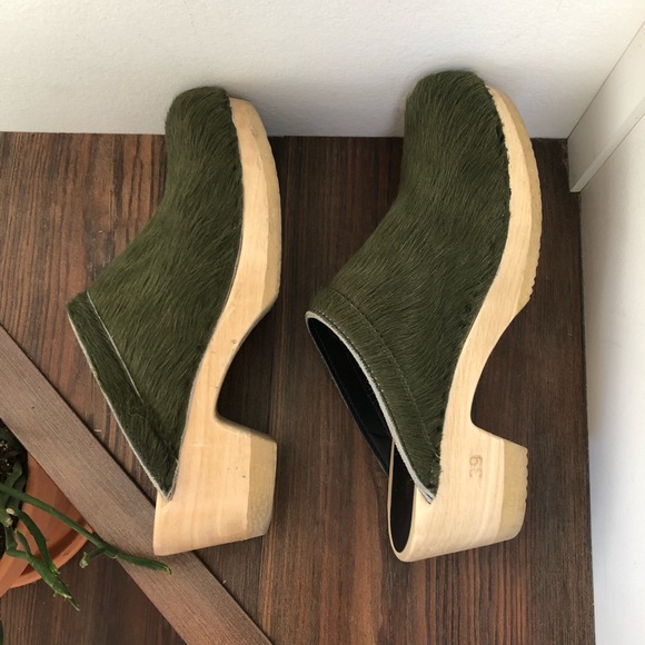 No.6 Old School Clog Mid Heel in Forest Pony, 39 - Picture 9 of 14
